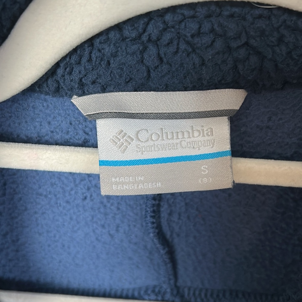 2x Kids Columbia Two-Tone Fleece Jackets in Navy and Blue size small - Picture 4 of 12